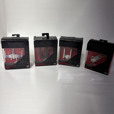 Lot of 4 Star Wars Black Series Titanium Collectable Figurines - 2-3-3-19 - NEW