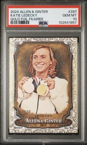Katie Ledecky [Gold Foil Filagree] #287 2024 Topps Allen & Ginter card