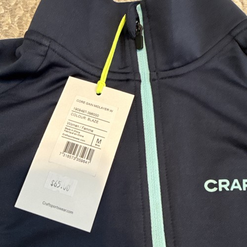 Craft Running Core Gain Midlayer 1/4 Zip Womens M Blaze Blue NWT MSRP $65 - Picture 2 of 3