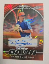 Brandon Sproat 2025 Leaf Baseball Nation Autograph Orange Lave 2/4