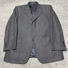 Canali Wool Cashmere Birdseye Hopsack Tweed Blazer Men EU 52 US 42 Italy Gray