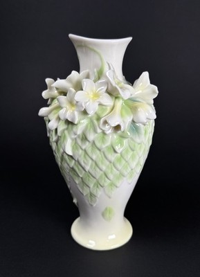 Franz Collection Garden Blessings Wedding Porcelain Vase 8.25  Signed