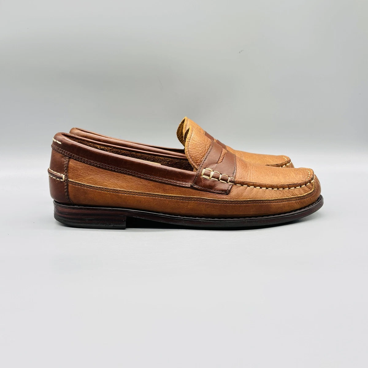 EUC G.H.Bass Weejuns Logan Classic Natural Tan Leather Slip On Penny Loafer 10.5 weejuns mens loafers products for sale | eBay main image 3