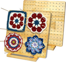 2 Pack 11.4" Blocking Boards for Crochet with 30 Pins, Granny Square Blocking Ma
