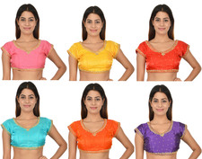 Indian Women's Wedding Wear Blouse Designer Short Sleeves Ready to Wear Choli