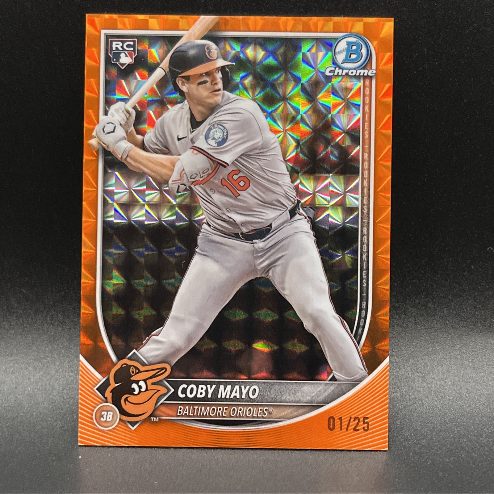 2025 Bowman Chrome - Coby Mayo, Coby Mayo #83 Orange Geometric Refractor /25... view 6