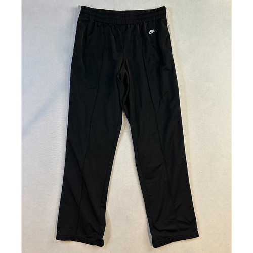 Vintage Nike Sportswear Track Pants Black Gray Stripe Ankle Zip Mens Size L Y2K