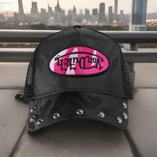 Von Dutch Studded Snapback Trucker Hat Mesh Back