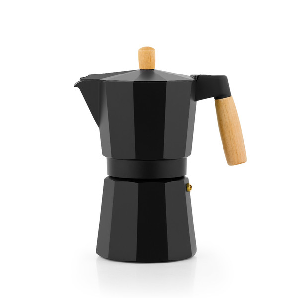 BRA Market | Cafetera 12 tazas (610 ml), carcasa de aluminio, mango y botón