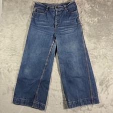 Vintage 70s Ho Beau Hogh Waist Buckle Back Bell Bottom Wide Leg Sz 15/16