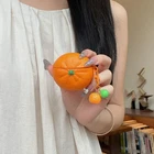 For AirPods 1 2 3 4 Pro 2 Silicone Orange Tangerine Shockproof Earphone Case