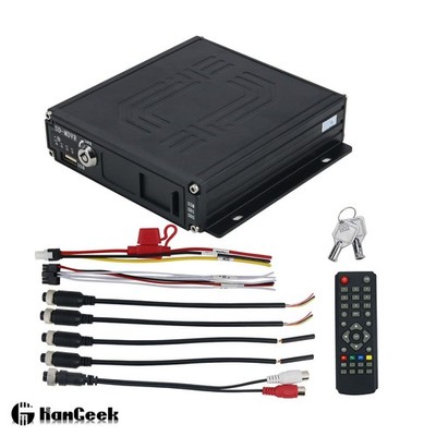 Car Vehicle Bus RV Mobile AHD 4CH DVR Realtime Video Audio Recorder + Remote