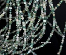 3MM BOTANICAL MOSS AGATE GEMSTONE ROUND 3MM LOOSE BEADS 16"