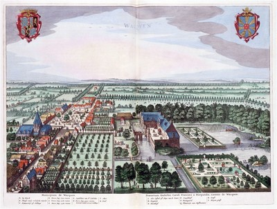 Reproduktion alter Plan von Wakken 1649