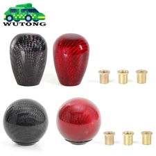 Universal 100% Real Carbon Fiber Manual MT Car Gear Shift Knob Shifter Lever
