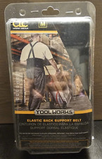 CLC Elastic Back Support Belt Size Medium 32" to 38  Suspenders Black Safety