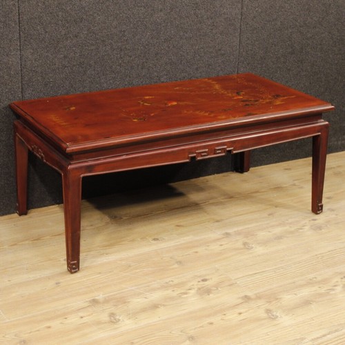 Tavolino salotto laccato mobile tavolo basso francese legno dipinto cineseria - Foto 1 di 12