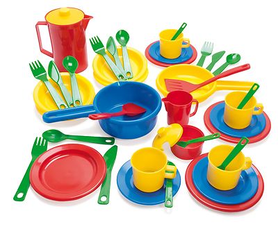 FRÜHES LERNEN KINDER SPIELZEUG KÜCHE SPIELZEIT SET von DANTOY 42-teilig 4223