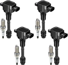 4 Ignition Coils Pack UF350 and Spark Plug For 2002-2006 Nissan Altima 2.5L l4