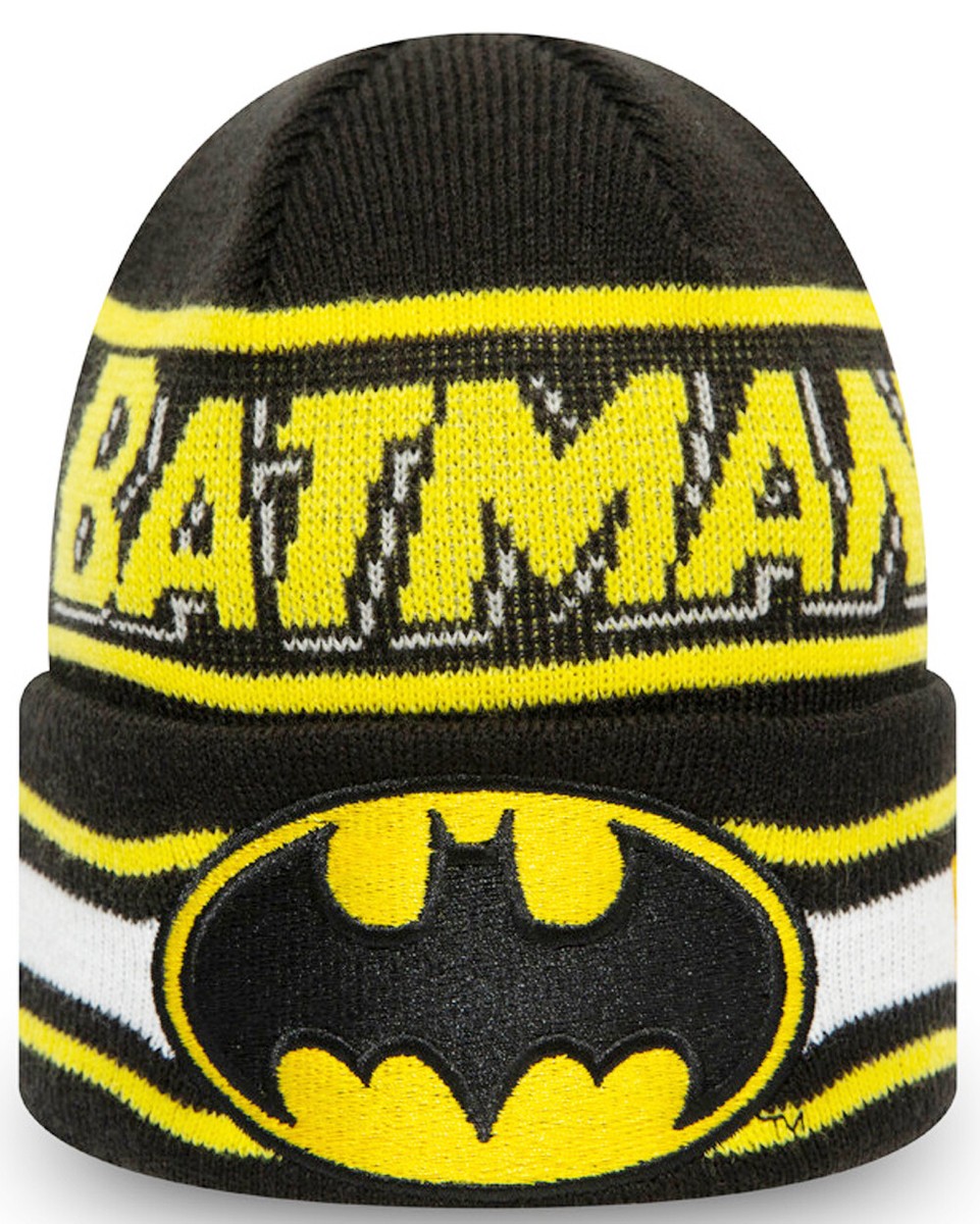 New Era Batman Bobble Hat New Era Batman Black DC Character Knit