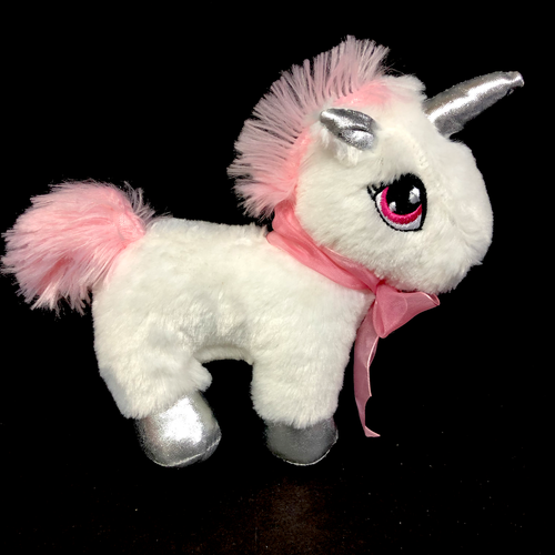 Dan Dee Collectors Choice Unicorn Plush 7" Pink & White Stuffed Animal Pink Bow - Picture 2 of 6
