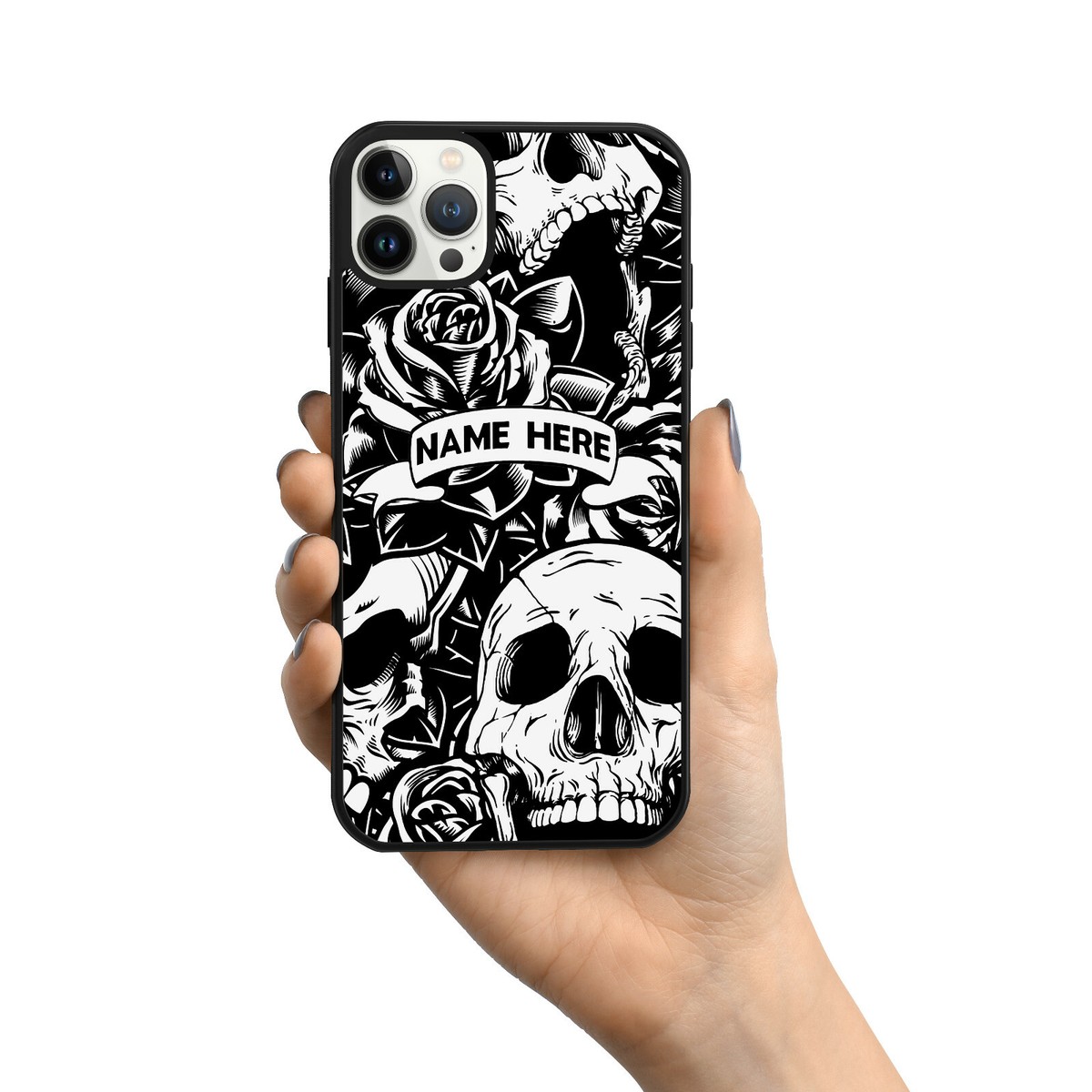 iPhone・スマホケース Anonymous Print iPhone Case by G-Cam clothing Personalised Name Skulls and Roses Phone Case Cover for