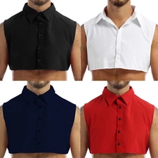 Men's Fake Collar Detachable Dickey Collar Blouse Half Shirts Faux False Collar