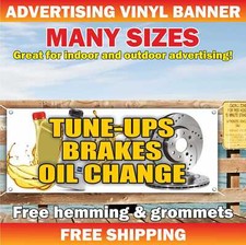 TUNE-UPS BRAKES OIL CHANGE Advertising Banner Vinyl Mesh Sign AC service repair