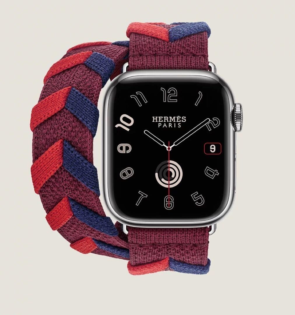 Hermes Apple Watch Double tour Bridon Band Rouge H Vermilion Hermes Apple Watch Double tour Bridon Band Rouge H Vermilion