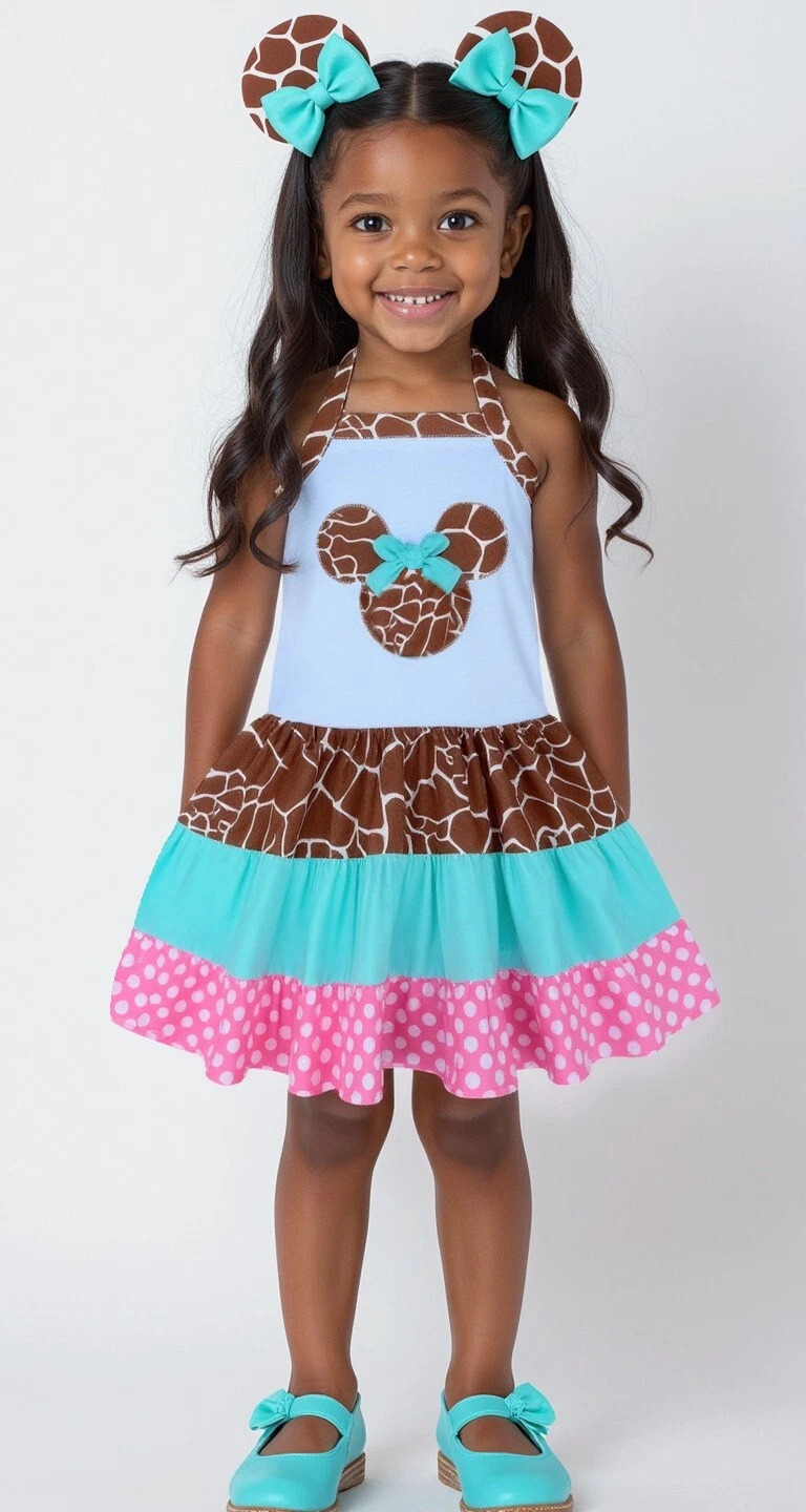 Minnie Mouse Giraffe Print Animal Kingdom Dress | Minnie Mouse Girl Dress