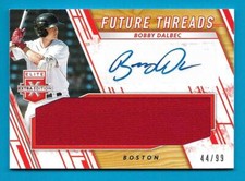 BOBBY DALBEC 2019 Elite Extra Future Threads Autograph Orange AUTO MEM SER # /99