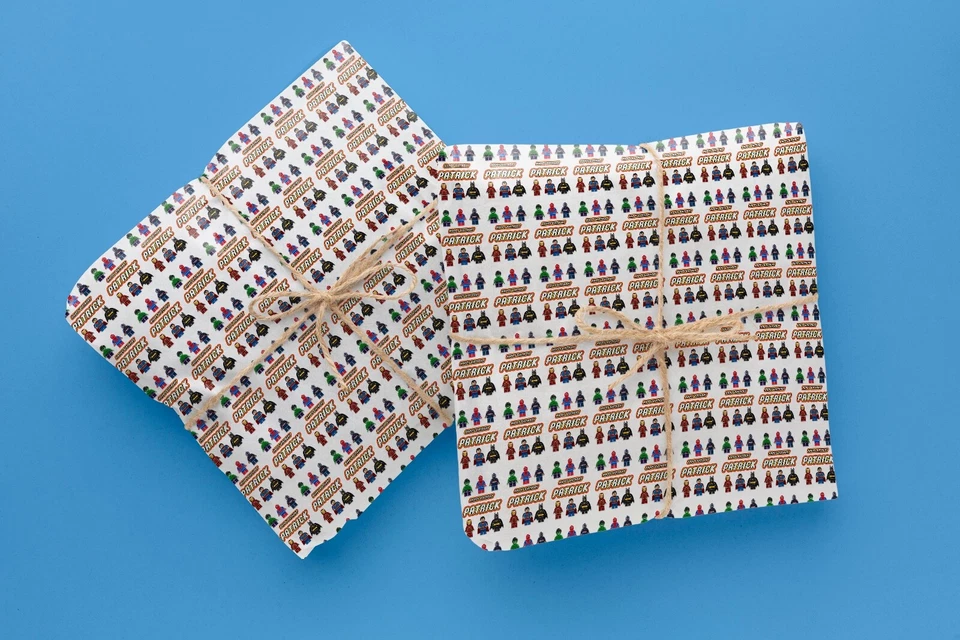 Lego Superhero Personalised Wrapping Paper - Image 2 of 2