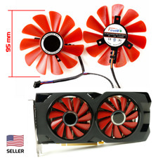 Full Set GPU Fans 85mm XFX 570 RS 580 390X 285 Red FDC10U12S9-C  US Seller, ...