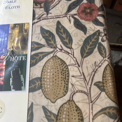 William Morris Pomegranate Design Cotton PVC Rectangular Table Cloth. 52”x 70” - Picture 2 of 7