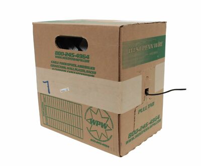 West Penn 2 Cond 22 AWG Shielded CMR Rated Black Cable 1000' ft  291-BK