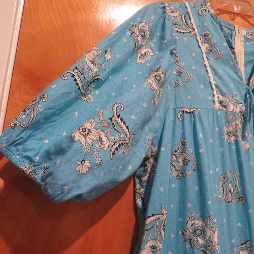 Abito da salotto hawaiano nuovo vintage JCPenney Tropicana Originals Turq Maxi Mumu taglia 18 - Foto 6 di 15