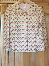 Pringle Of Scotland Silk Mix Jacquard Jacket Size 14 Immaculate And Beautiful 
