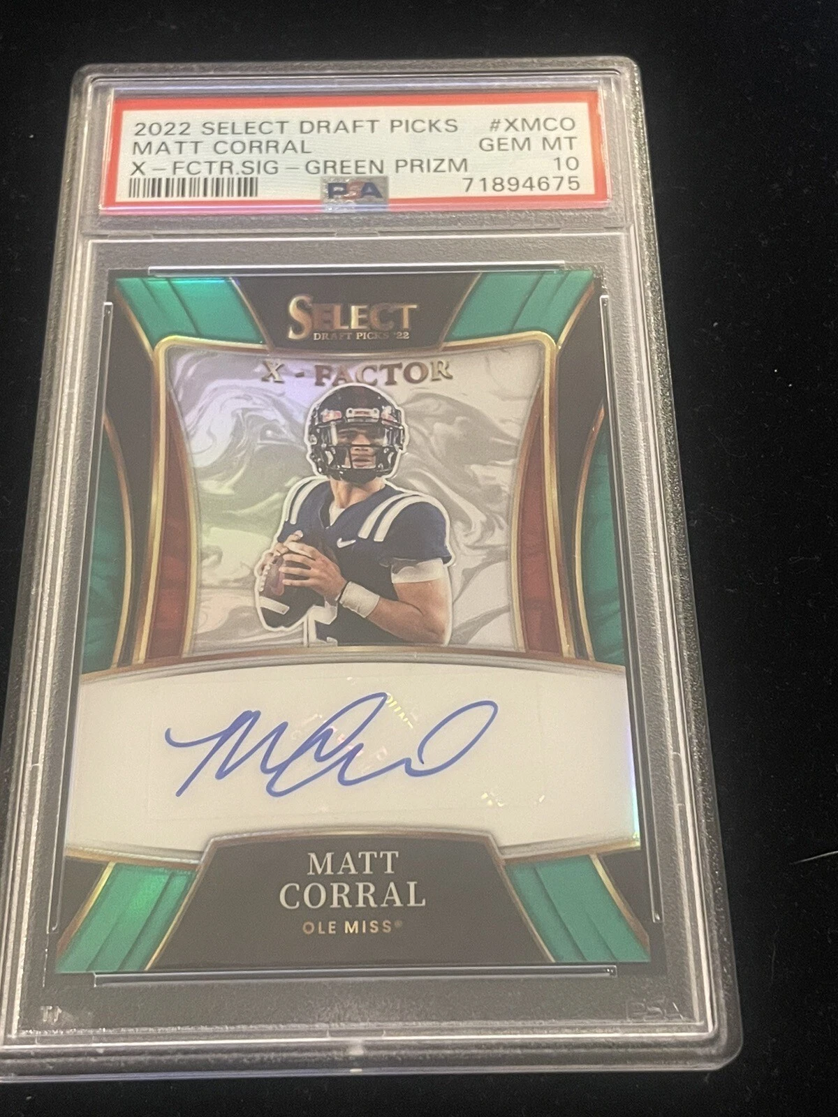 Matt Corral Panini Select Draft Picks X-Factor Signatures #XMCO Base