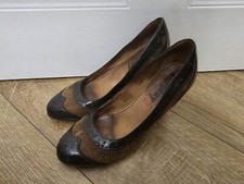 Replay Ladies UK Size 6 Brown Leather & Suede Heels Shoes Used