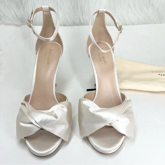 sandali da sera kate spade new york donna sposa fiocco avorio raso taglia 8B