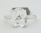 GENUINE 2.68 Cts WHITE SAPPHIRE SOLITAIRE RING 10K GOLD - Free Certificate - NWT