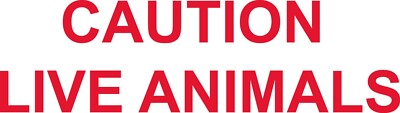 CAUTION Live Animals Red Die Cut Vinyl Decal Sticker 5.5'' x 20.0''