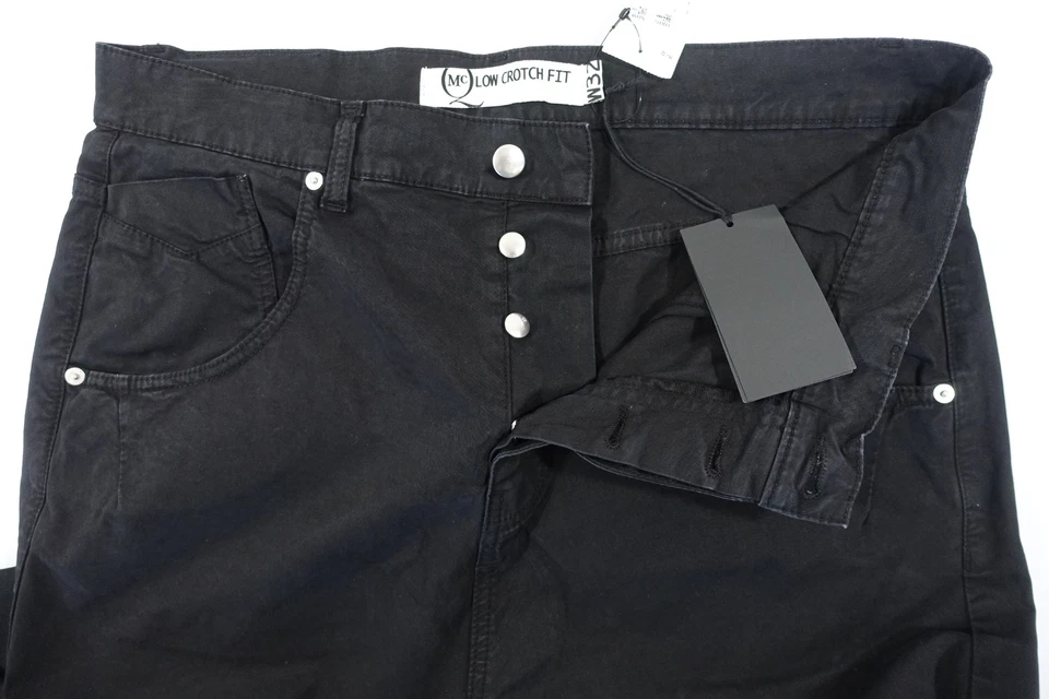 ALEXANDER MCQUEEN FADED BLACK 32 CLOTH LOW CROTCH FIT CROPPED JEANS MENS DEFECT - Image 2 of 4
