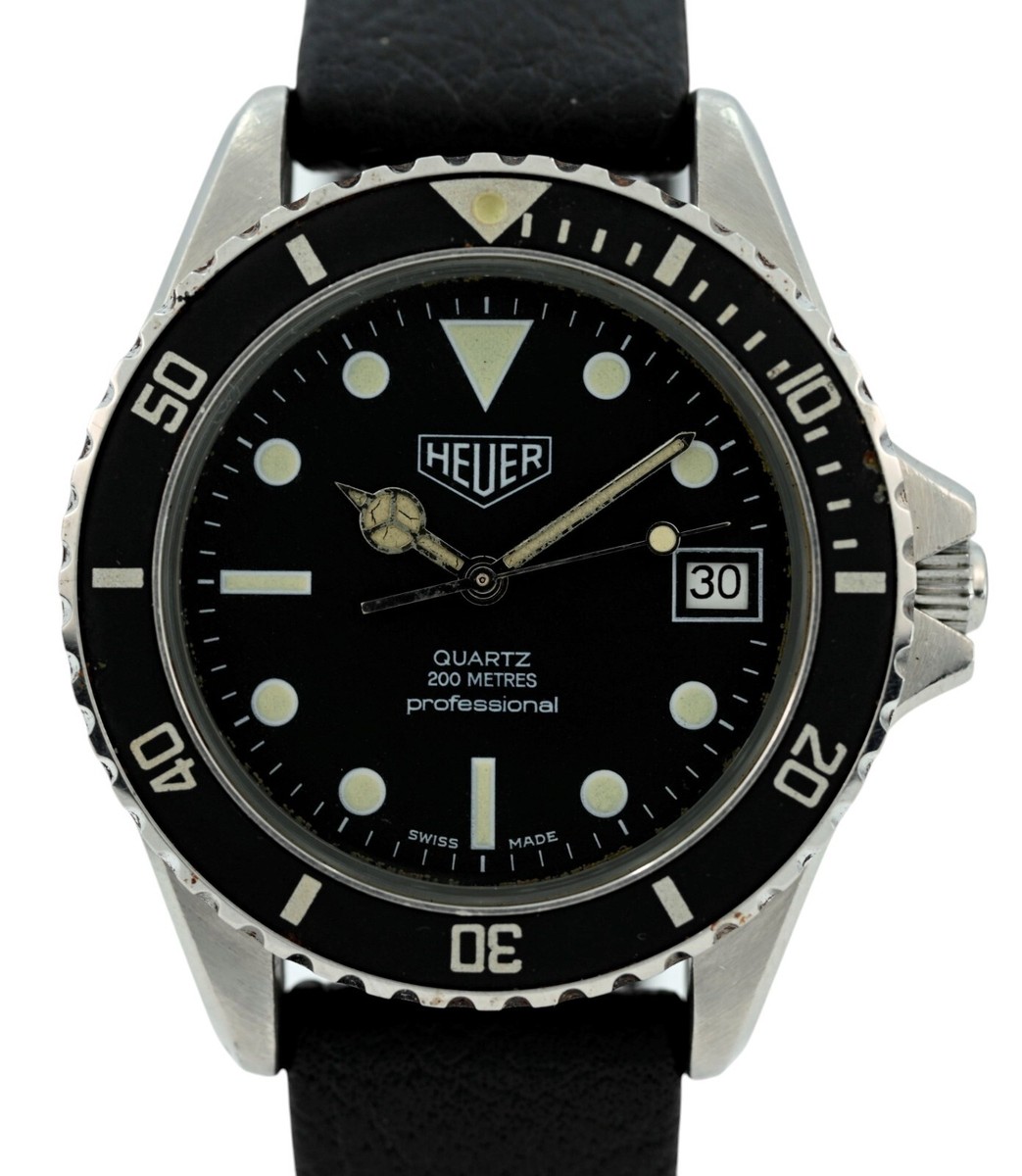Heuer (Pre-Tag) 37mm Men's 1000 Series Black Dive Swiss Made Watch