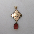 Victorian Antique Gold Filled Etched Cameo Dangle Pendant [P39] — photo 7