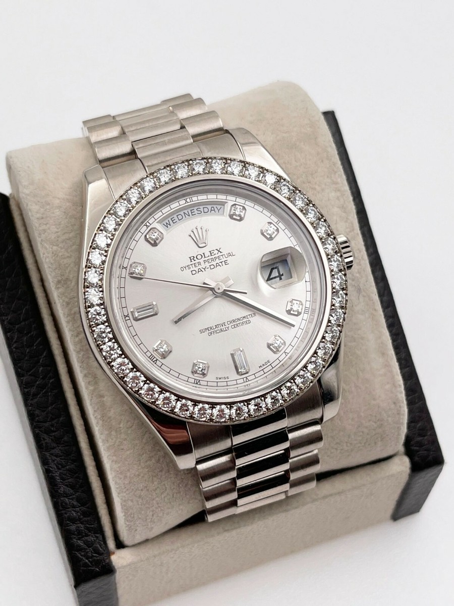Rolex Day Date II President 218349 41mm Diamond Dial Bezel