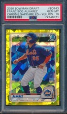PSA 10 FRANCISCO ALVAREZ 2020 Bowman Chrome Sapphire YELLOW REFRACTOR GEM MINT
