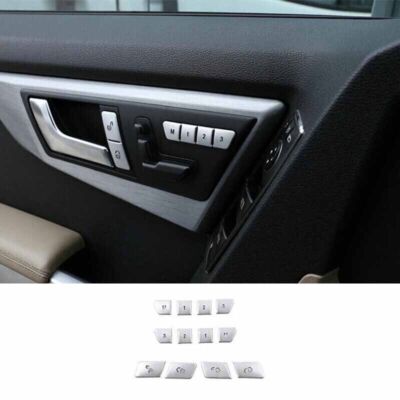 Aluminum Car Seat Memory Switch For Benz E-Class 2010-2015 Silver Button Sticker