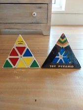 Lot Of 2 Vintage Toy Pyramid Puzzles Pyraminx By Tomy And Other With Packaging