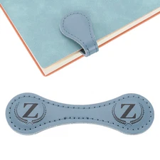 Personalized Magnetic Leather Bookmark, 26 Letters Bookmark, (Blue/Z)